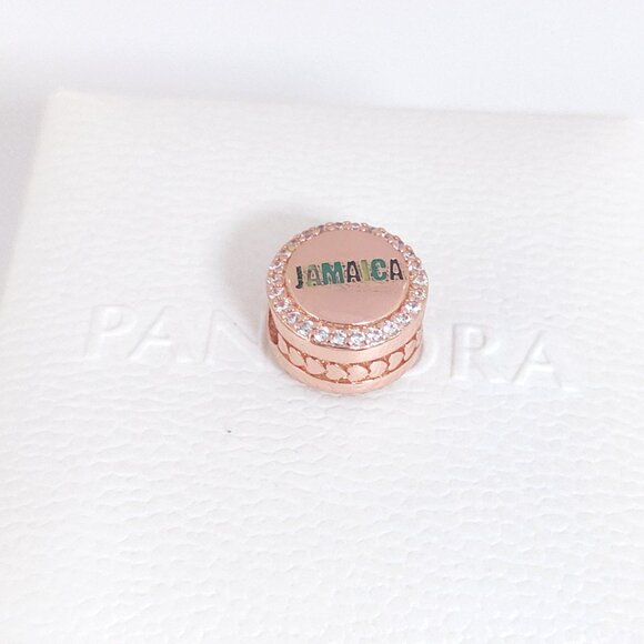 Pandora Jamaica Flag Exclusive Bead Charm Rose Gold Plated with box - Picture 5 of 7